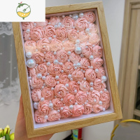 YICHENG相框纸巾玫瑰花干花diy手工礼物摆台中空挂墙框架永生花标本定制 6寸原木色相框10*15cm 无饰品,只发