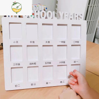 YICHENG金迪相框证件照儿童记录成长校园纪念连体画架孩子小班到高三相框 15张框中文抖音同款尺寸 28X25cm 小