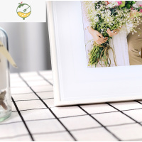 YICHENG韩式婚纱照定制小相框摆台黑色水晶玻璃桌摆组合结婚照片制作10寸 白色 黑天鹅 12寸三宫格整体25.2x3