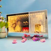 YICHENG放结婚证相框登记照纪念珍藏收纳创意魔镜网红洗照片摆台玻璃礼物 照片 钻戒款 送 5个喜字帖 送南孚电池3节