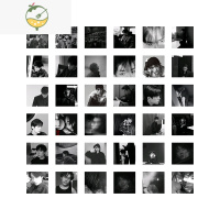 YICHENG易烊千玺照片定制 25 36 宫格相框王俊凯 陈奕迅周杰伦专辑封面 易烊千玺 36宫格黑白 黑色实木相框