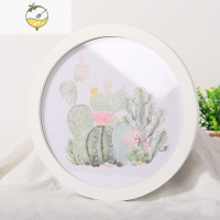 YICHENG圆形画框相框挂墙十字绣钻石画6寸8刺绣10装裱简约现代创意摆件20 圆形-白色(不含画芯) 18寸(可放直