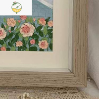 YICHENG晃晃的手绘油画棒专用九宫格画框中空立体相框摆台挂墙玻璃实木框 白橡木色 10寸九宫格画框(内卡纸开孔5.6