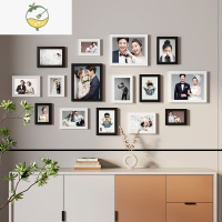 YICHENG北欧相框墙创意装饰画框装裱客厅组合儿童小相框照片墙像框架挂墙 15框平边+黑白+打印照片(约定时间发货)