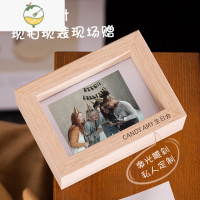 YICHENG三寸拍立得照片相框小型可堆叠mini桌摆复古可爱追星生日礼物刻字 原木色 免费雕刻模板图案 3寸