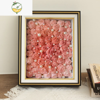 YICHENG小红书纸巾玫瑰花相框卫生纸干花diy手工礼物摆台永生花框架装裱 魅力白[送白色整卡] 7寸[12.7*17