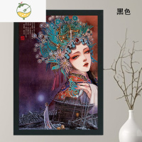 YICHENG国潮拼图1000片框实木相框木质50*75画框50*70cm裱框28寸 [黑色]实木 送免打孔钉 适配50