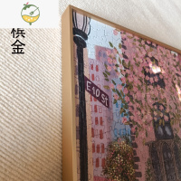 YICHENG铝合金拼图框画框正方形500片定制简约现代1000片gaison挂墙定制 香槟金(主图色) 50.8*50