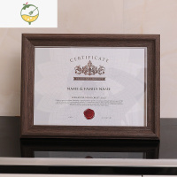 YICHENG实木证书框营业执照相框a3a4奖状框荣誉挂墙画框摆台毕业证书裱框 黑橡木 8K[26.5*38厘米]挂墙