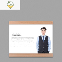 YICHENG实木相框教师简介亚克力免打孔磁吸海报画框A4证书框教练介绍展示 榉木边(横款)掀开式 A3(29.7X42