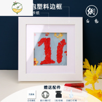 YICHENG 创意10*10中空油画棒画框 植物干花作品框立体小相框摆台 发泡/白色 裱8寸/A5作品+内衬卡纸+画纸