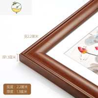 YICHENG国画框装裱33正方形卡纸相框挂墙字画书法十字绣实木框架定制A4a3 8125胡桃色 正方形16寸[可放40