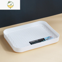 YICHENG杯子双层沥水盘塑料长方形沥水篮客厅厨房茶水托盘茶盘家用水果盘 白色/2303#[加深款]方32.5*25
