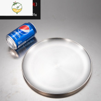 YICHENG304不锈钢圆盘 金色烤肉店烧烤水果盘骨碟菜碟韩式烤肉浅盘子平盘 26cm烤肉盘(砂光)