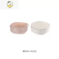 YICHENGFaSoa厨房双层沥水篮水果盘洗菜篮子滤水筐家用塑料蔬菜篓沥水筐 米白+藕粉