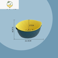YICHENG双层洗菜盆家用厨房沥水篮网红蔬菜篮洗菜篮子客厅水果盘厨房器 蓝黄-小号