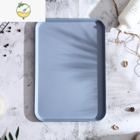 YICHENG日式盘子创意北欧托盘长方形果盘圆盘家用放茶杯网红盘子组合套装 蓝色[大号]