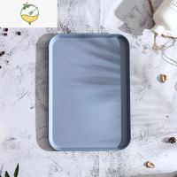 YICHENG日式盘子创意北欧托盘长方形果盘圆盘家用放茶杯网红盘子组合套装 蓝色[中号]