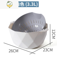 YICHENG翻转双层洗菜盆沥水篮子厨房客厅创意滤水筐家用洗水果盘筛塑料大 [撞色翻转]中号白色