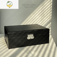 YICHENG饰品项链耳环首饰多层收纳盒精致带锁皮革多功能珠宝箱饰品盒