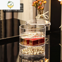 YICHENG首饰收纳盒多层旋转耳环耳钉发夹头饰头绳简约小精致整理饰品盒子