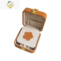 YICHENG「冯小码」饰品南瓜色ins风皮质绒面收纳盒耳环戒指便携首饰盒女饰品盒