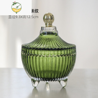 YICHENG轻奢欧式玻璃收纳罐首饰盒复古小巧精致 浴室粉扑手表饰品盒防水