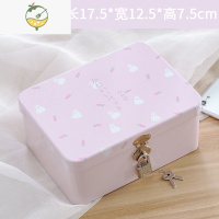 YICHENG创意密码带锁收纳盒马口铁盒子桌面收纳整理储物盒小箱子化妆品盒饰品盒