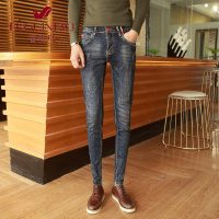 富贵鸟(FUGUINIAO)男生显瘦裤子百搭束脚铅笔裤小脚韩风修身裤牛仔流行青年长裤