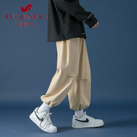 富贵鸟(FUGUINIAO)2021秋季款束脚工装裤子休闲宽松直筒潮流潮牌长裤
