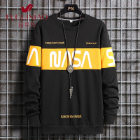 富贵鸟(FUGUINIAO)秋季男士套头卫衣t恤宽松潮流圆领印花百搭长袖外套青年