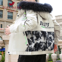 富贵鸟(FUGUINIAO)夹克棉衣男士加棉夹克男冬季连帽修身外套加厚款棉衣