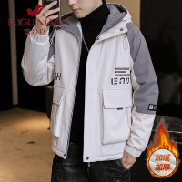 富贵鸟(FUGUINIAO)加绒加厚棉衣男2021新款秋冬季潮流帅气工装棉服夹克学生宽松外套