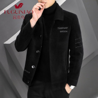 富贵鸟(FUGUINIAO)毛呢大衣男秋冬短款韩版修身帅气青年休闲呢大衣妮子风衣外套男装