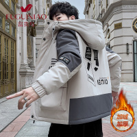 富贵鸟(FUGUINIAO)男士夹克加绒加厚2021秋冬季新款男装韩版潮流保暖上衣服休闲外套