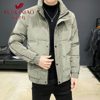 富贵鸟(FUGUINIAO)2021男士短款加厚羽绒服秋冬季立领保暖面包服青年帅气棉衣外套潮