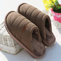 冬季棉拖鞋女舒乐佳加厚保暖家用厚底防滑情侣室内软底毛绒毛毛拖 3065咖啡 43/44（适合41-42脚）