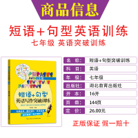 短语+句型英语写作突破训练 七年级上下册 湖北教育出版社 初中7年级英语短语与句型写作技巧指导强化训练 中学英语作文学习