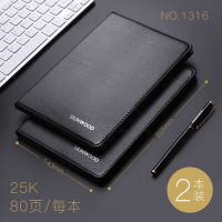 三木笔记本子皮面本记事本学生学习办公商务笔记本文具会议记录本子小笔记本随身记事本80页硬抄本手帐本 25K80页(131