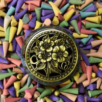 [送香炉]檀香塔香蚊香倒流香家用室内厕所驱蚊除臭香薰香炉 百花混装[花香四溢] 体验装小包80粒[无赠品-没香炉]