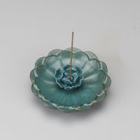 陶瓷手工莲花香插香炉创意手工线香座檀香沉香薰香炉室内香熏炉 碟中花