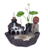 新款倒流香炉家用室内香薰卧室檀香驱蚊除臭盘香沉香净化空气香插 莲花仙境-[诵经]