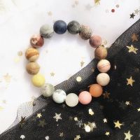 原创小星球磨砂天然石手串男女情侣手链行星手环手镯流行学生首饰 星球磨砂手链 8MM秀气款