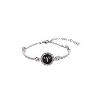 日韩时尚镶钻十二星座手链 个性百搭圆形可调节手链 学生闺蜜礼物 白羊座