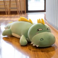 可爱长条毛绒玩具恐龙布娃娃玩偶抱枕公仔睡觉床上儿童生日礼物女 绿色滑稽 60厘米
