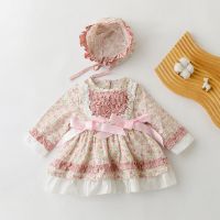 2021新款春秋婴童连衣裙百天周岁生日礼服女宝宝洋气宫廷风公主裙 CPB冰雪公主 送帽子 66 适合60-66CM 妈妈