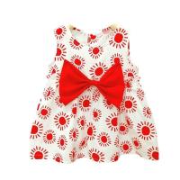 2021夏季新款童装0-1-2-3岁女宝夏装公主裙韩版 红色太阳花 73