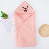 婴儿抱被新生儿盖毯裹巾空调毯珊瑚绒柔软超吸水 粉色维尼熊