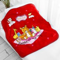 婴儿毛毯双面绒新生儿童双层加厚幼儿园宝宝秋冬季不掉毛午睡盖毯 红色 110*100cm双层随机 厚 普通包装(自用)