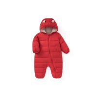 巴拉巴拉品牌折扣2021反季清仓婴幼儿宝宝羽绒爬服外出带帽连体衣 中国红 66